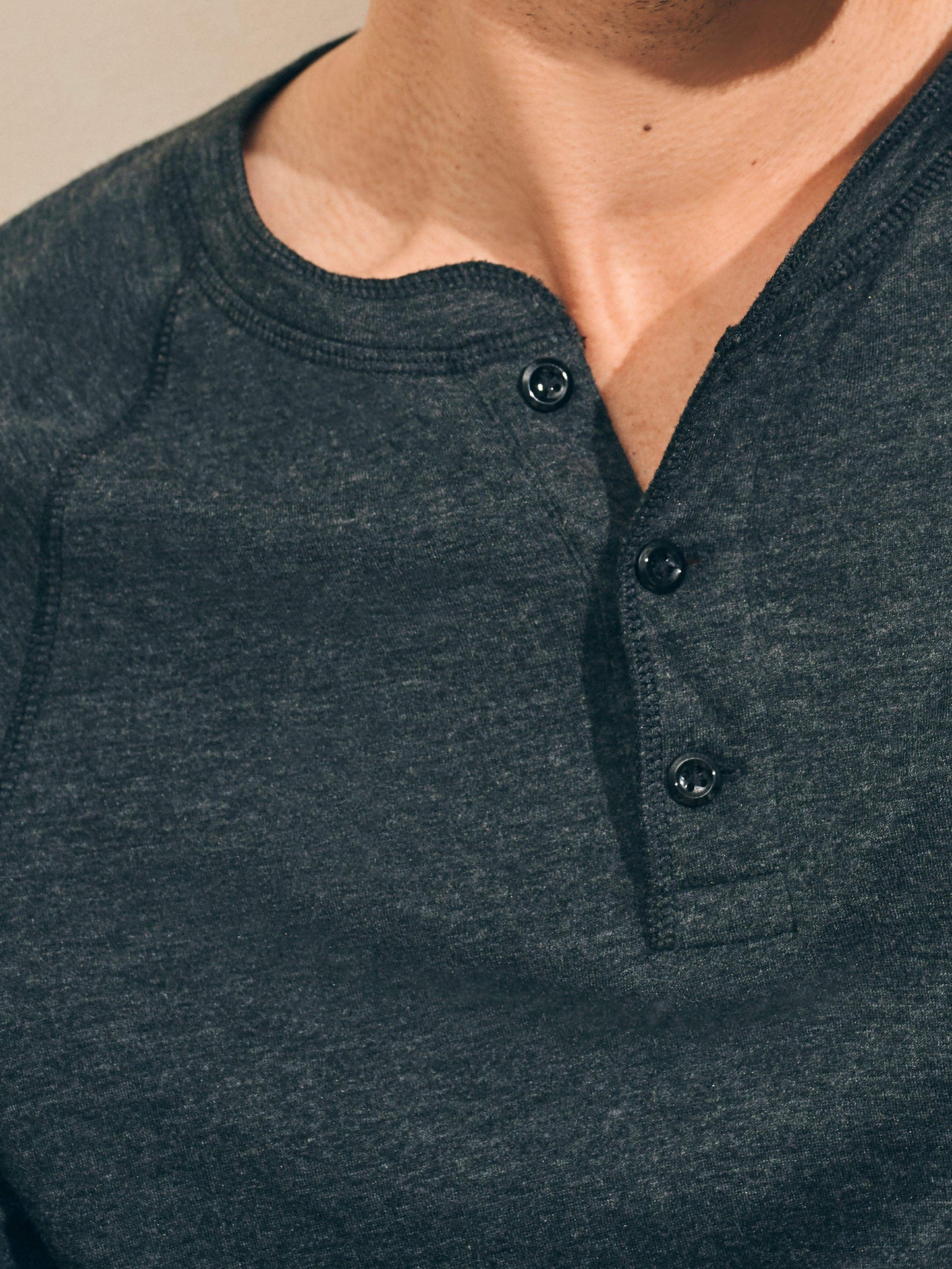 Long-Sleeve Newport Cloud Henley - Charcoal Heather