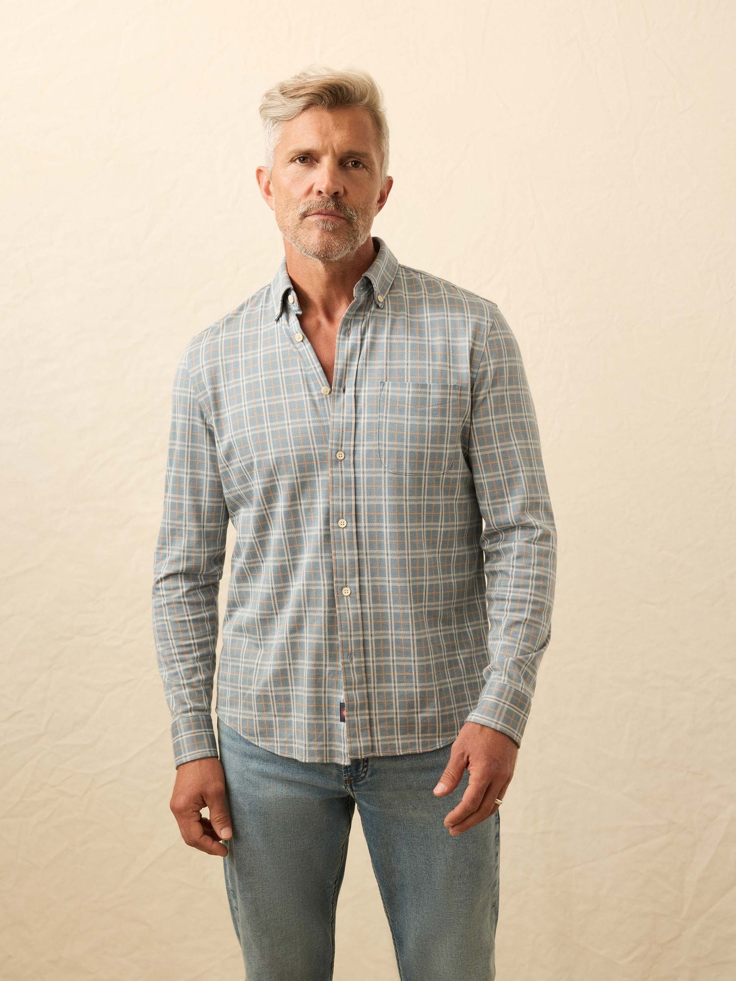 Coastline Knit Shirt - Autumn Storm Plaid