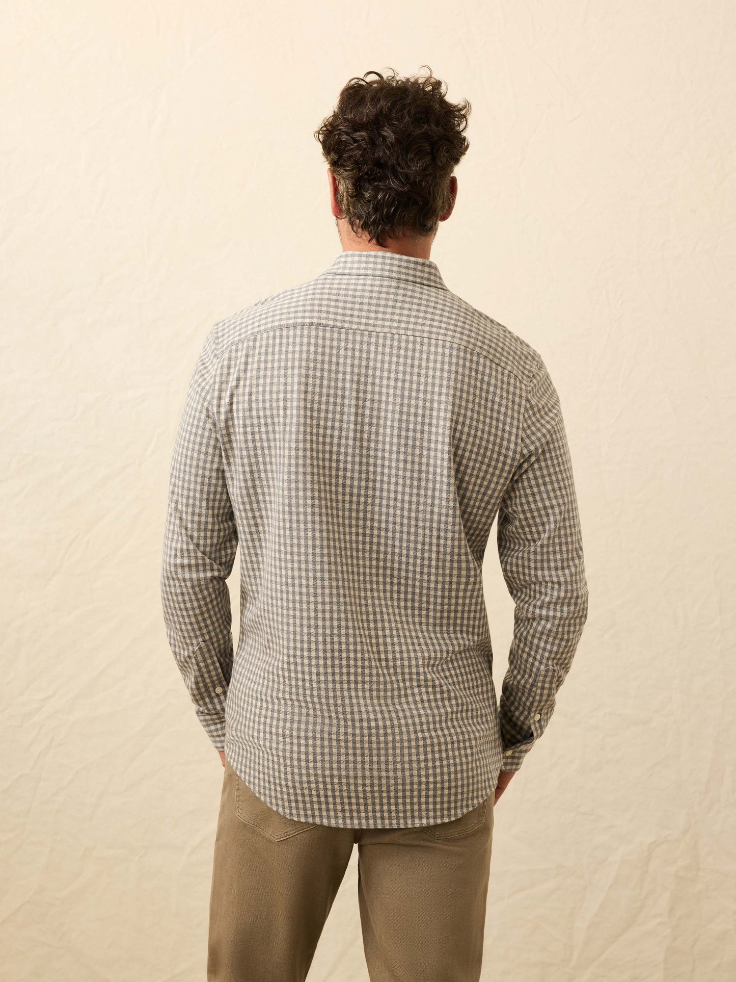 Coastline Knit Shirt - Fox Grey Gingham