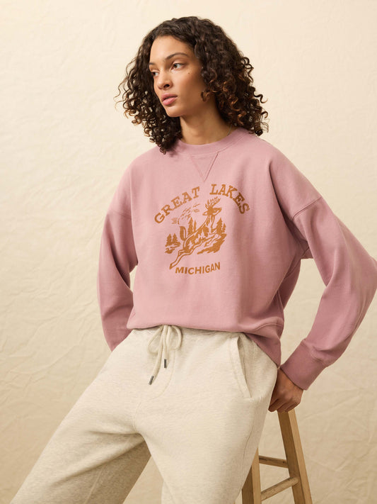 High Standard Fleece Vintage Crewneck - Nostalgia Rose