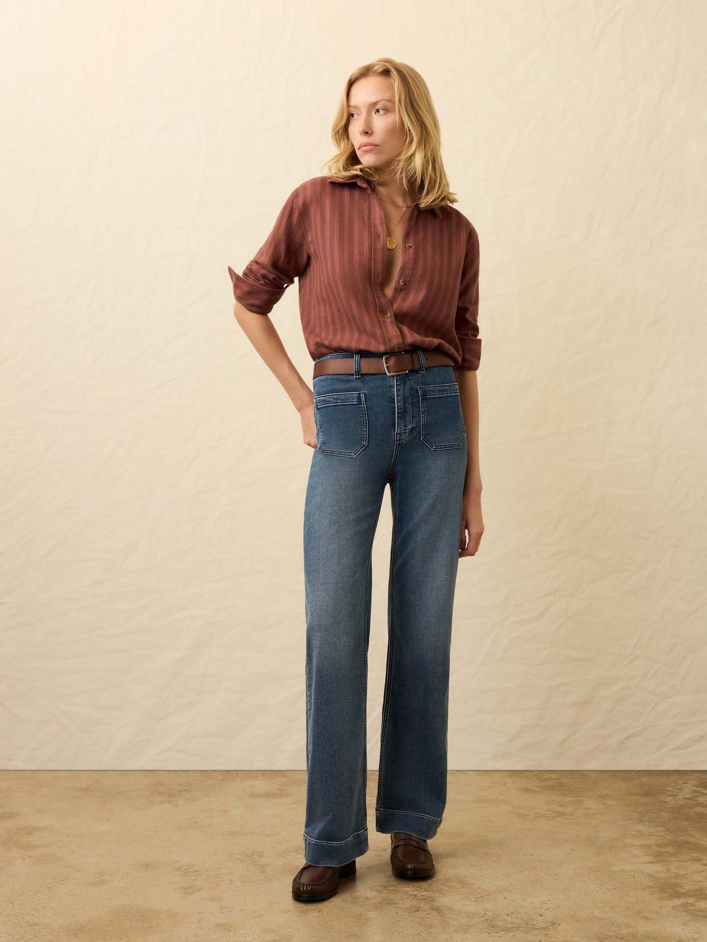 Heirloom Portuguese Flannel Relaxed Shirt - Cliff Walk Stripe