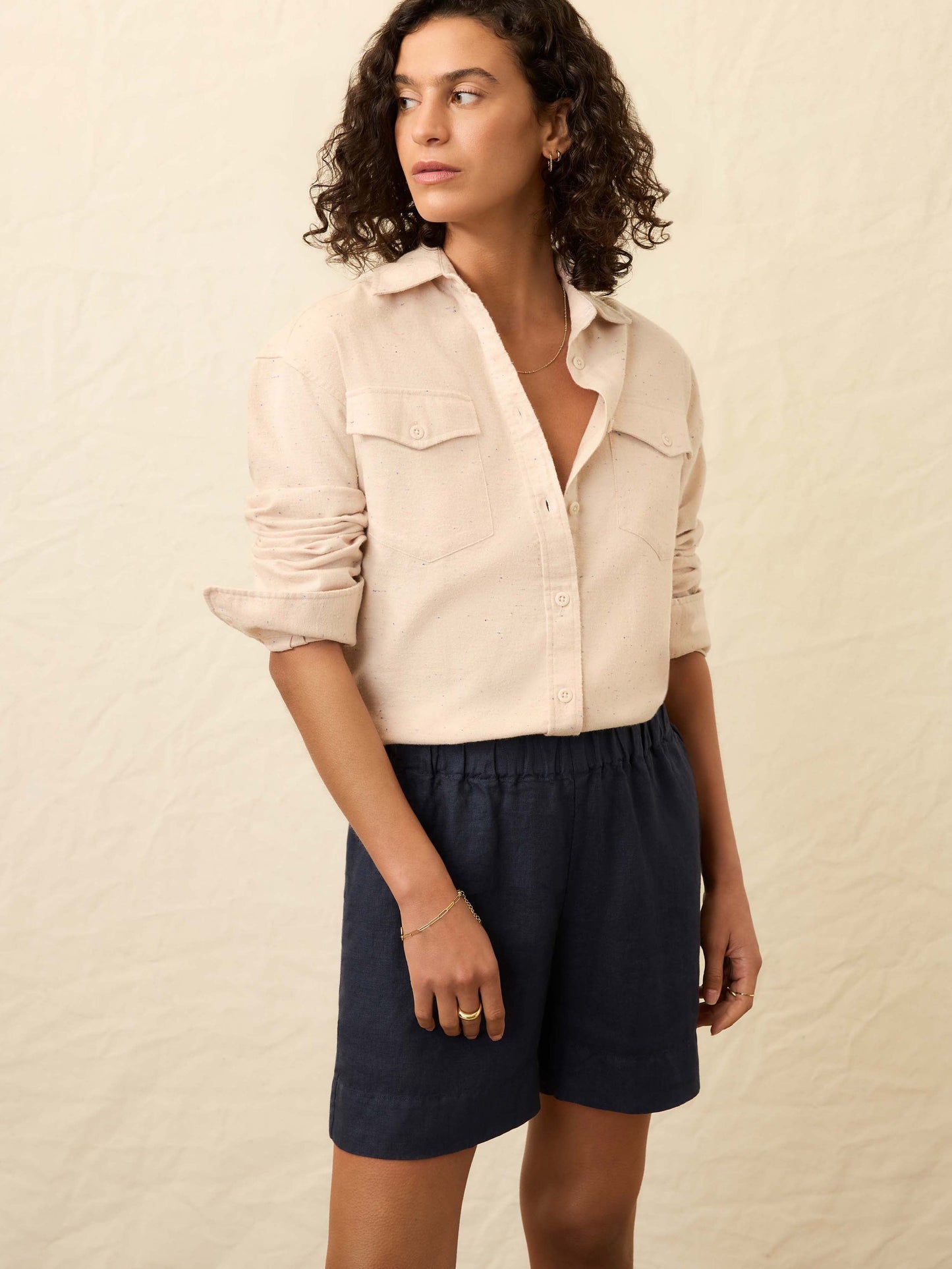 Heirloom Portuguese Flannel Overshirt - Dune Nep