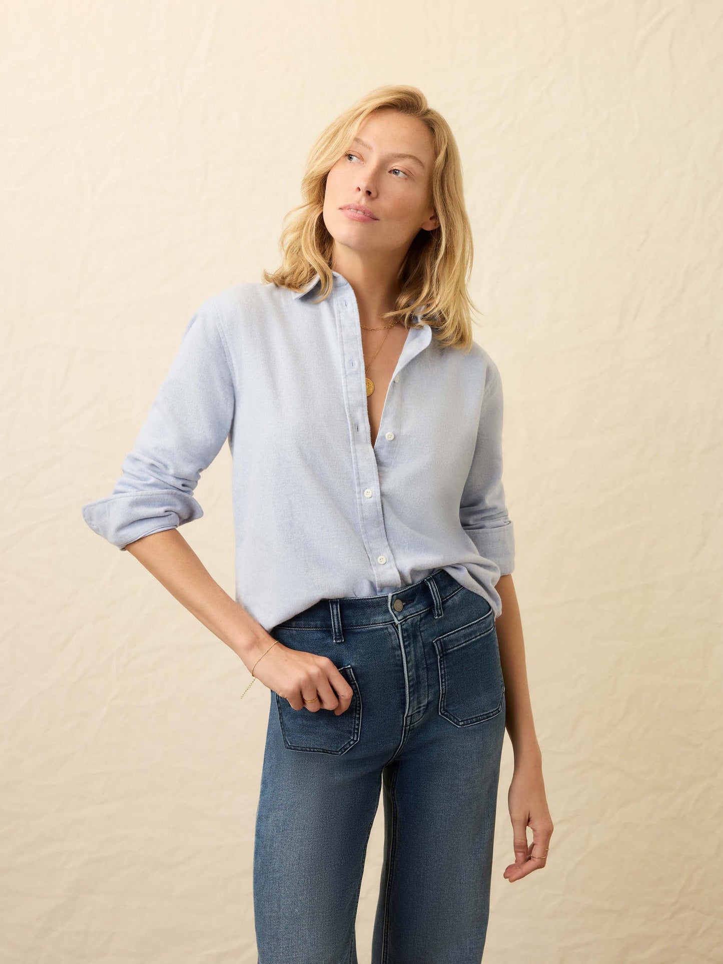 Heirloom Portuguese Flannel Relaxed Shirt - Amorosa Blue