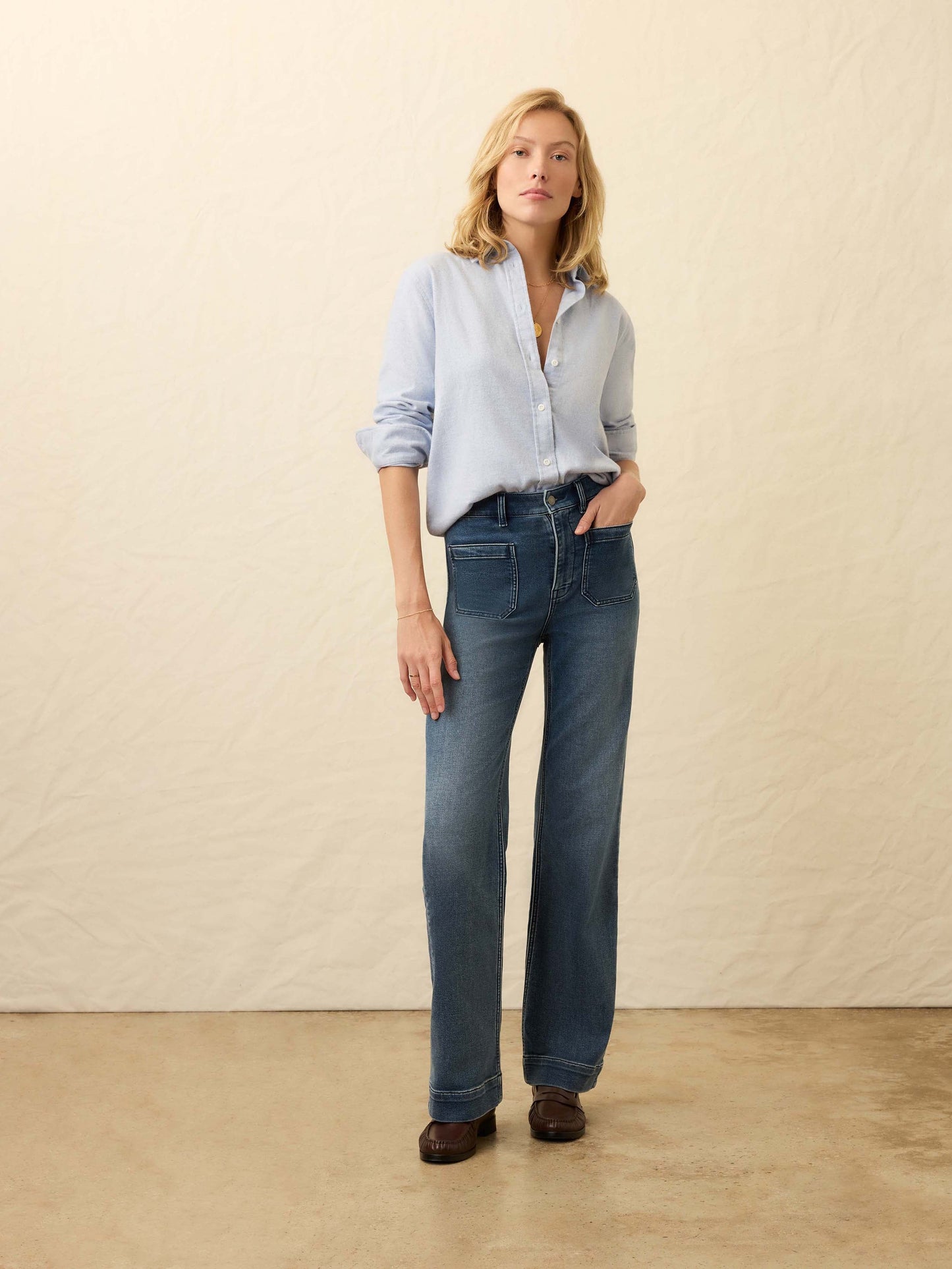 Heirloom Portuguese Flannel Relaxed Shirt - Amorosa Blue