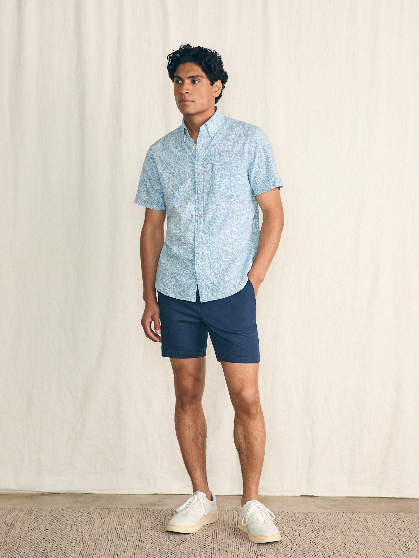 Short-Sleeve Stretch Playa Shirt (Tall) - South Pacific Geo