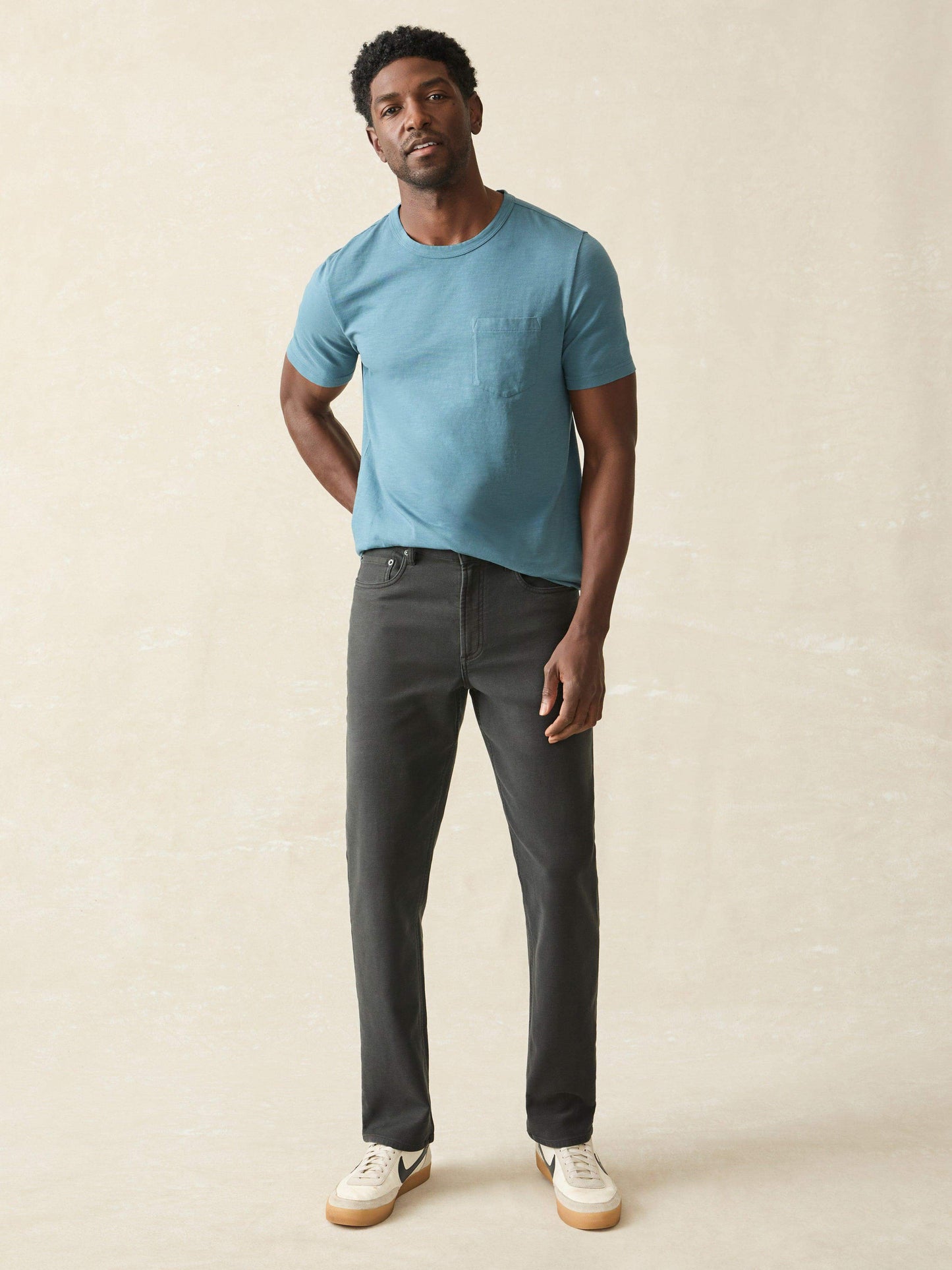 Stretch Terry 5-Pocket Athletic Fit - Onyx Black