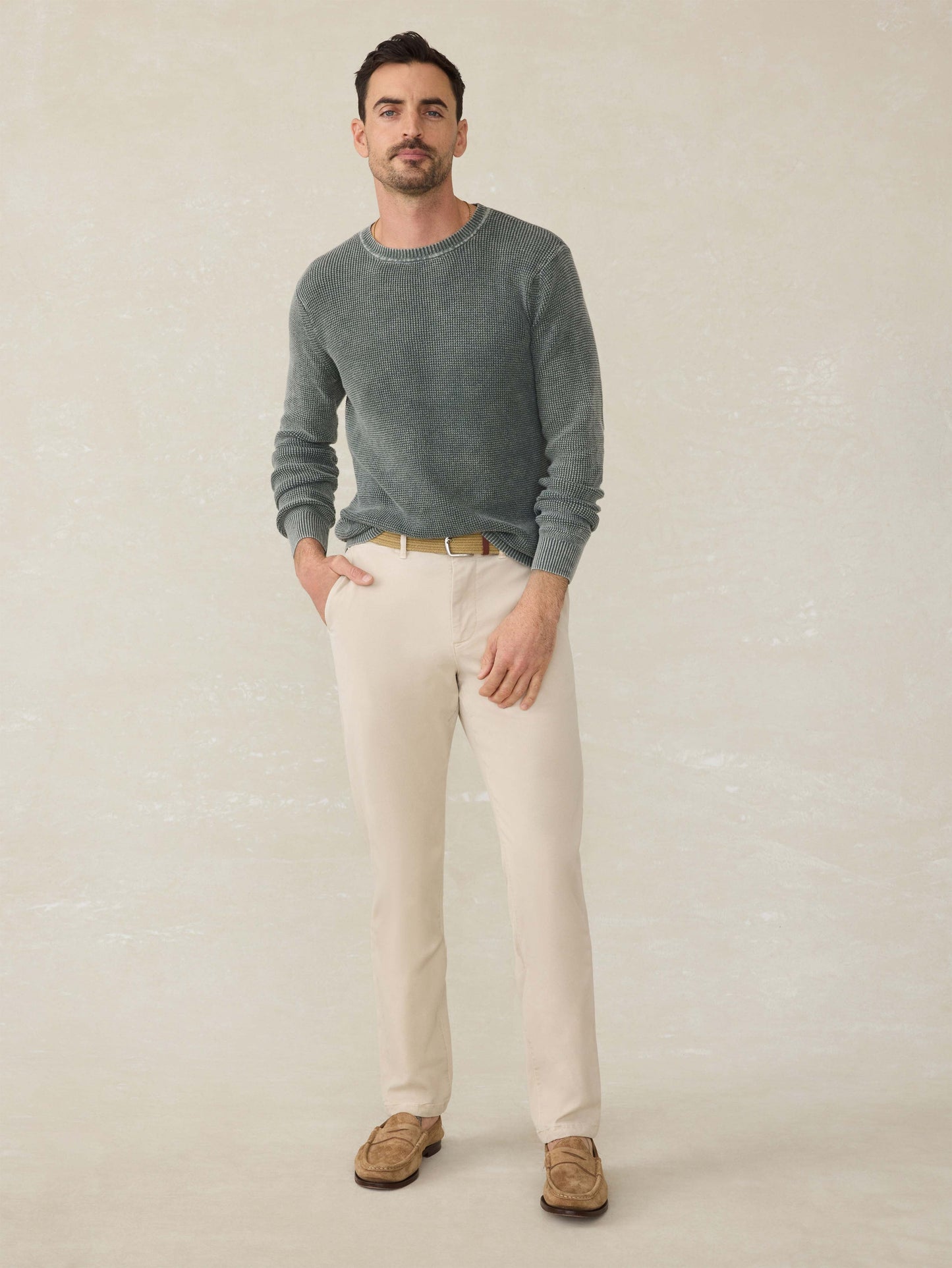 Sunwashed Crewneck Sweater - Mountain Olive