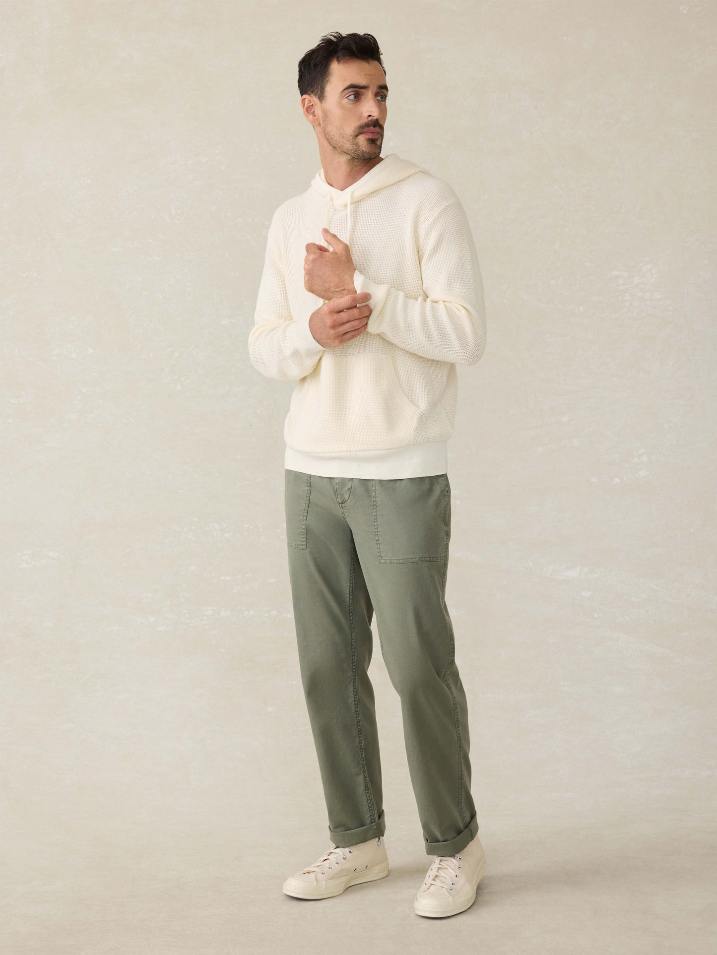 Sunwashed Sweater Hoodie - White Shell