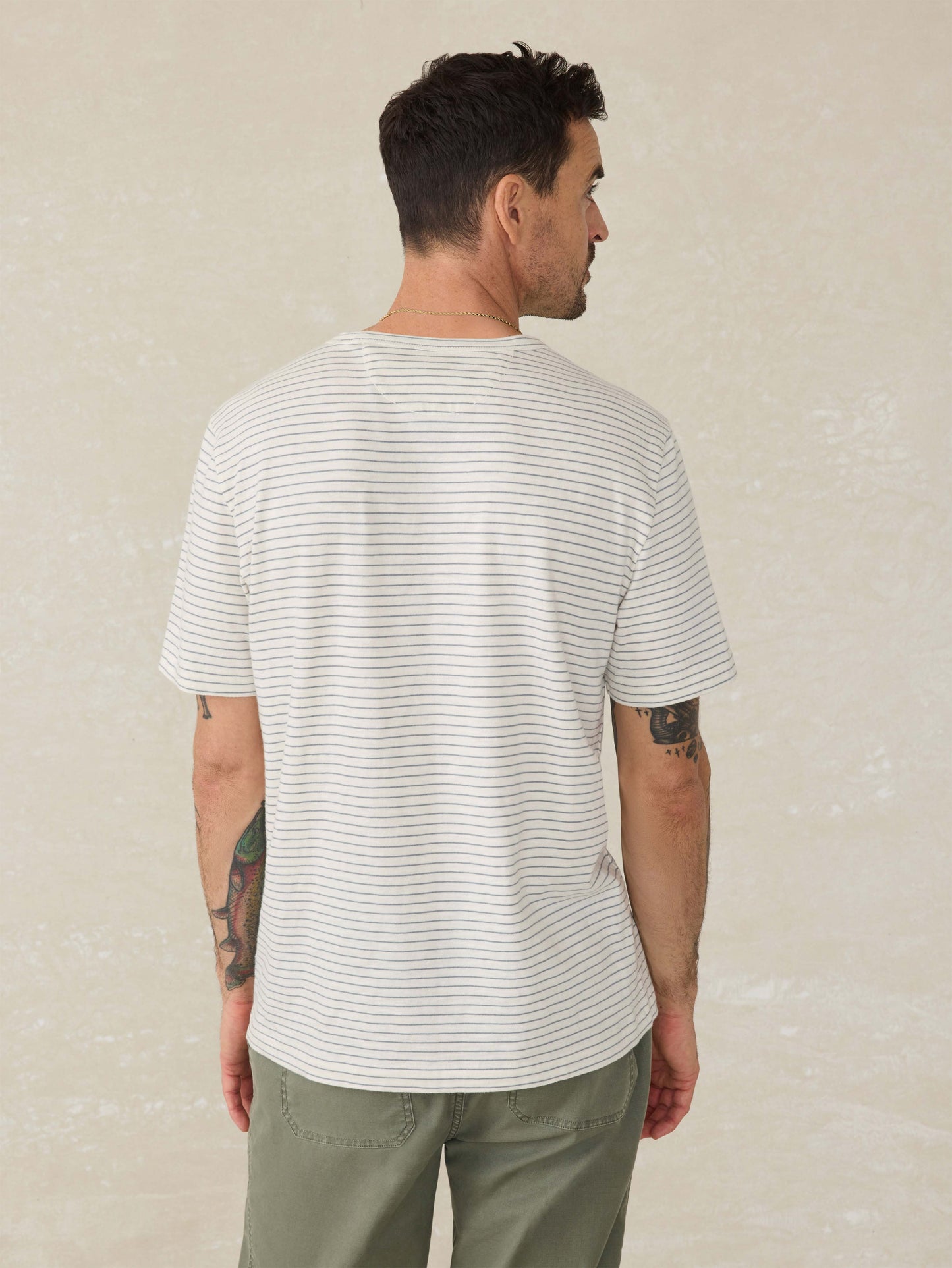 Sunwashed Tee - Cream Flint Stripe
