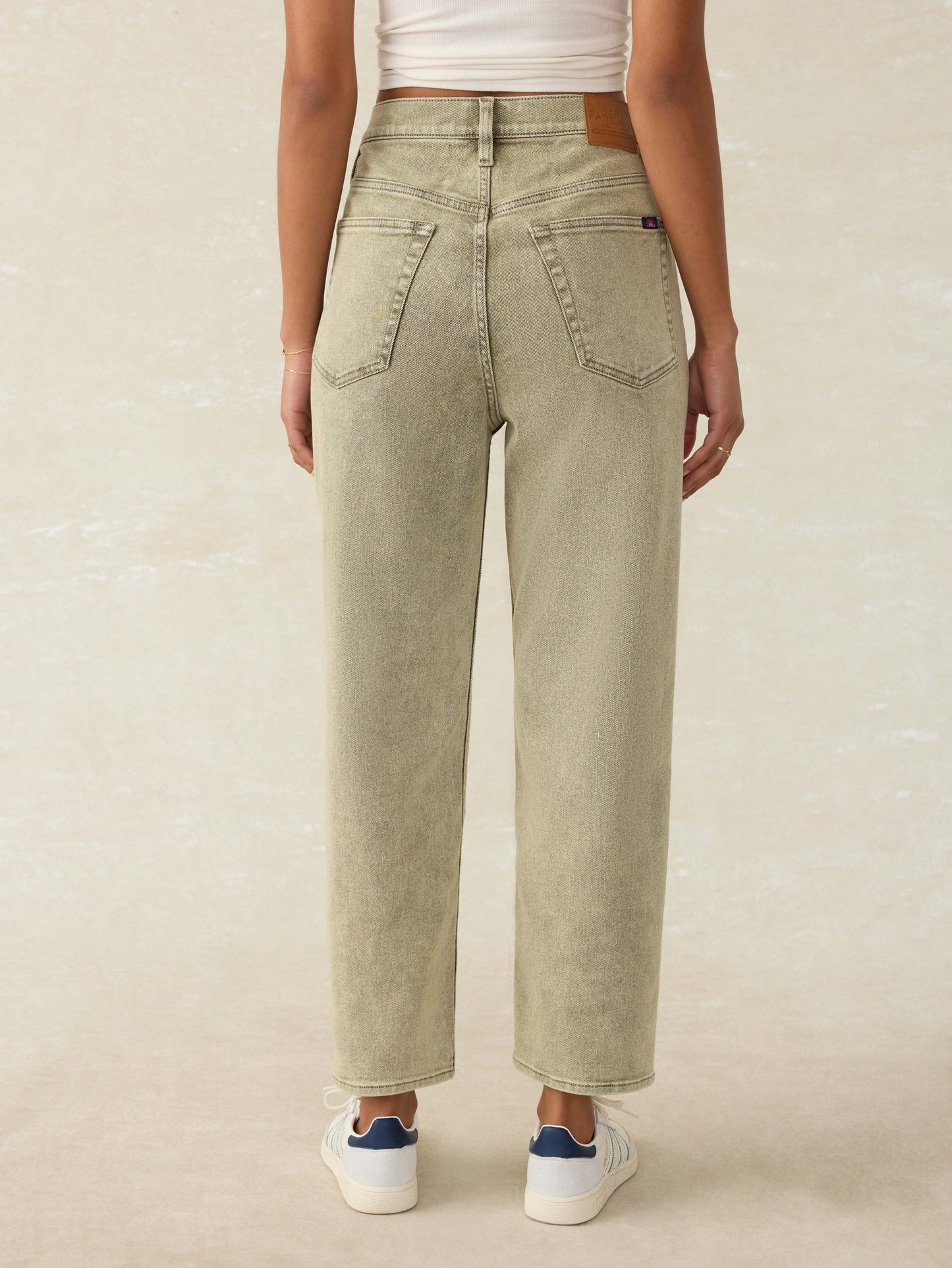 Slim Straight Sunwashed Denim - Olive Haze Wash