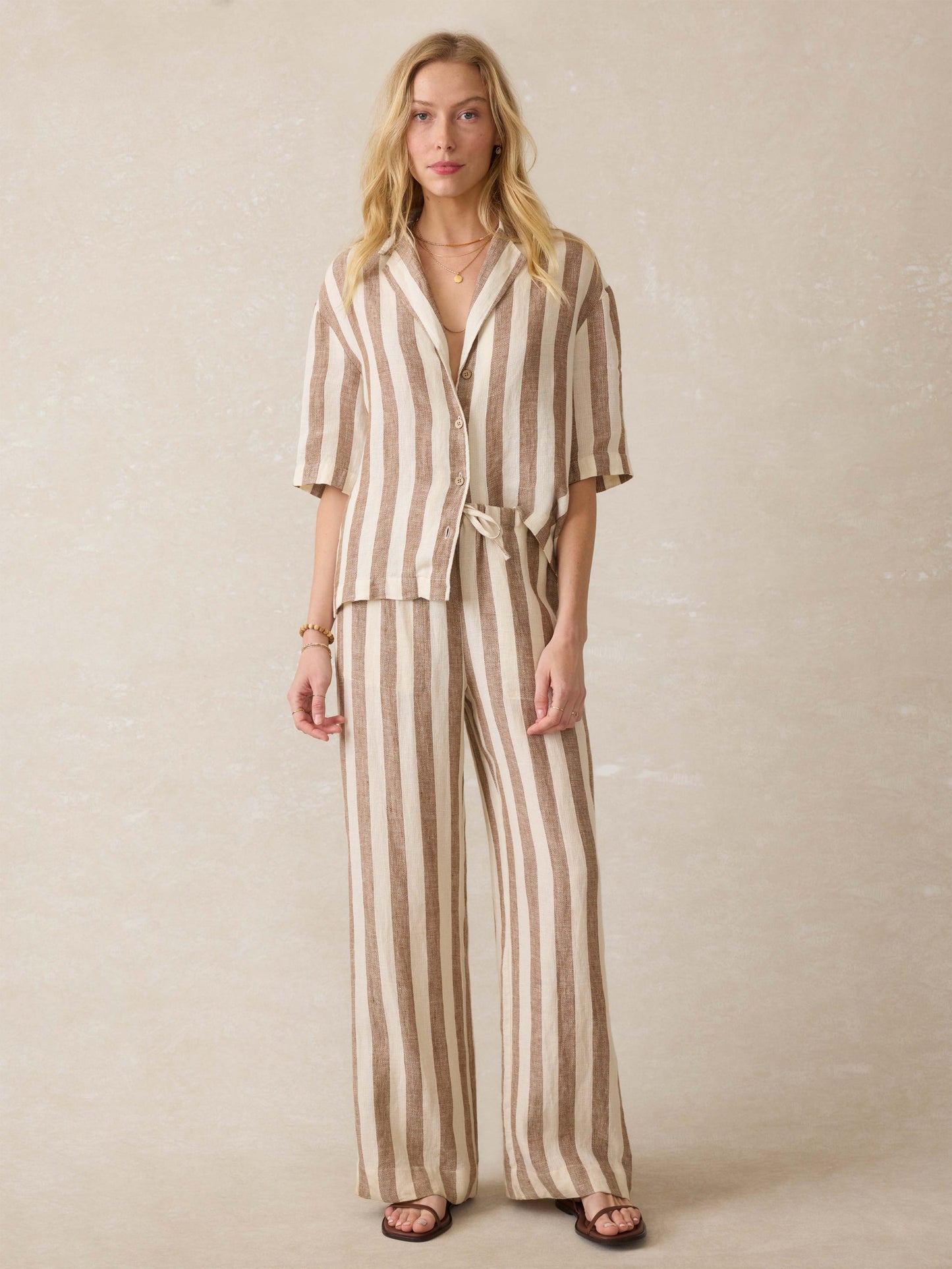 Laidback Palma Linen Pant - Cocoa Beach Stripe