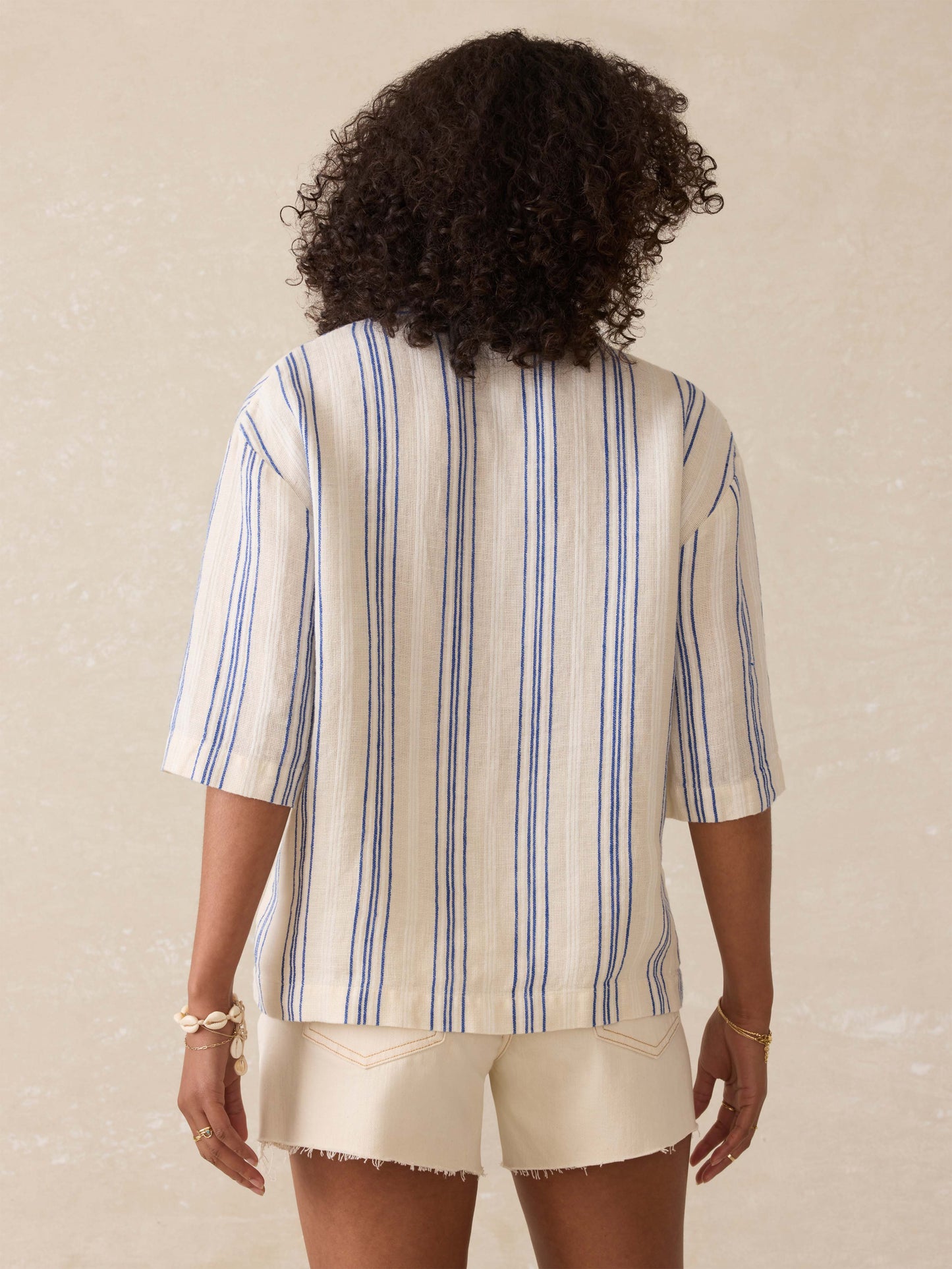 Palma Linen Camp Shirt - Sail Away Stripe