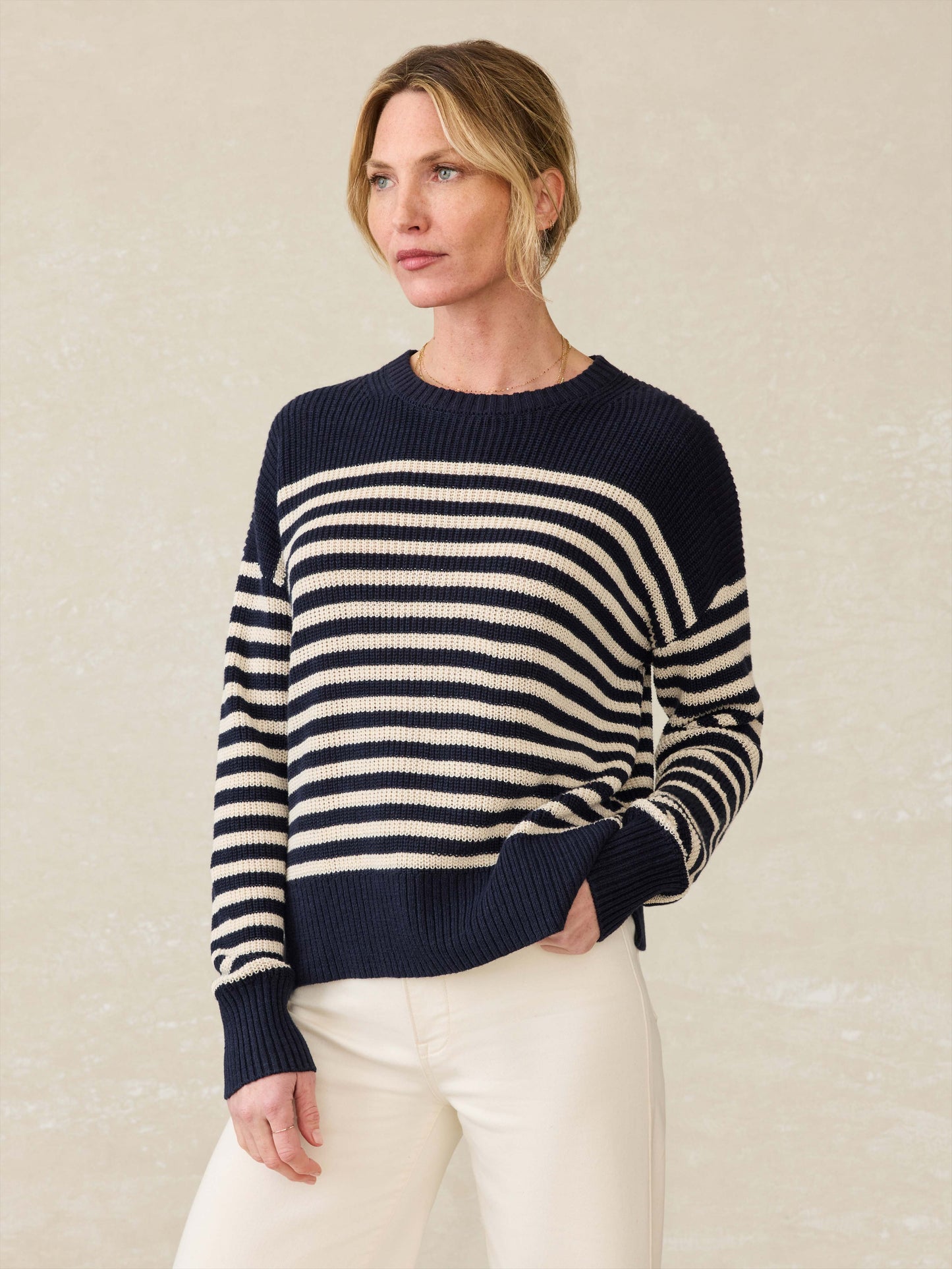 Miramar Linen Crewneck - Lighthouse Point