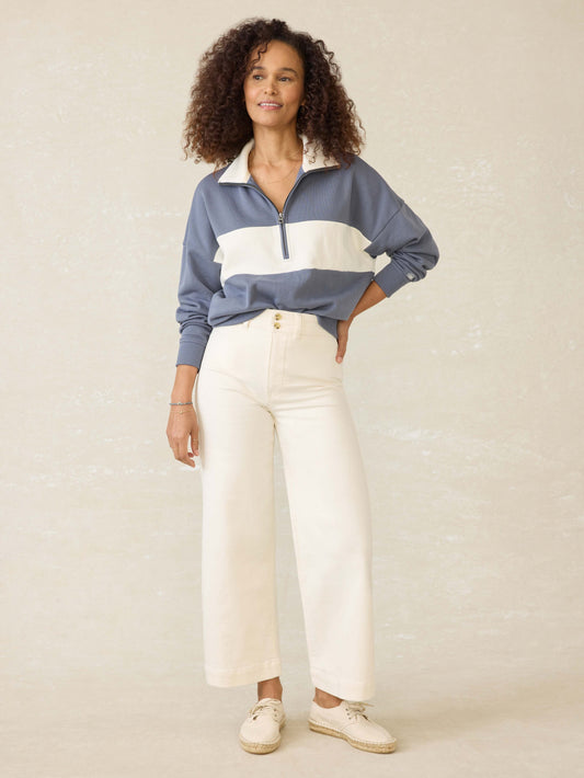 High Standard Fleece Quarter Zip - Blue Coast Stripe