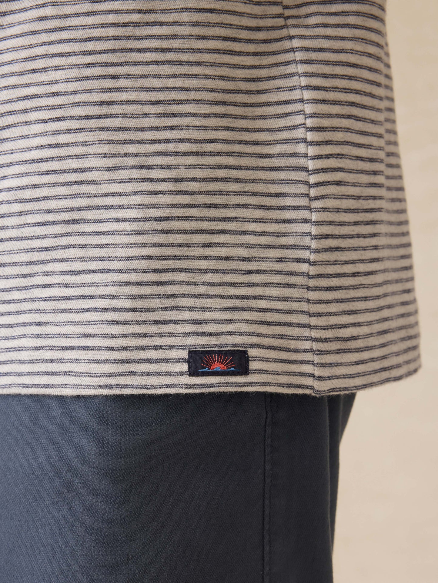 Sunwashed Regenerative Tee - Silver Sea Stripe