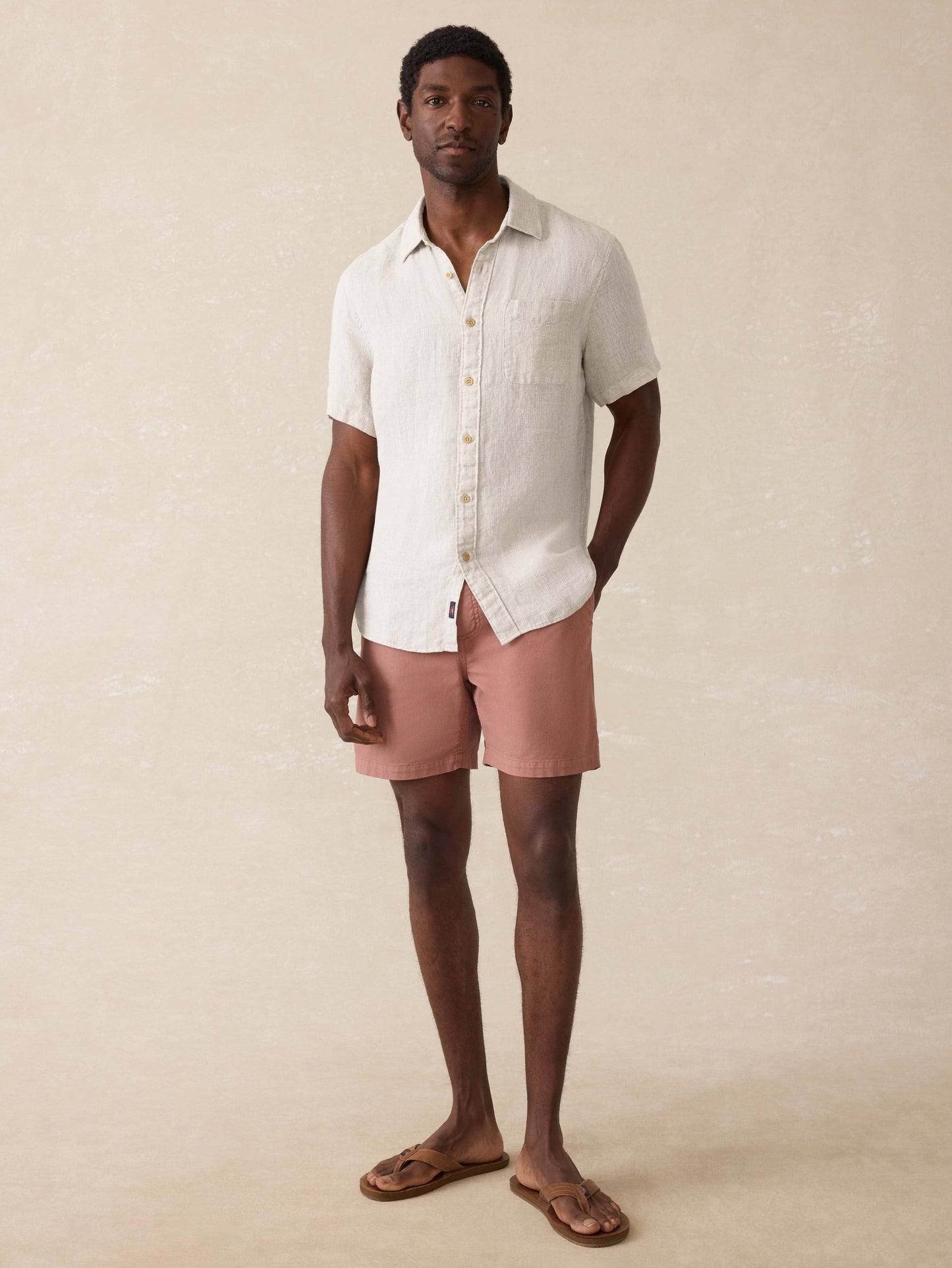 Short-Sleeve Palma Linen Shirt - Natural