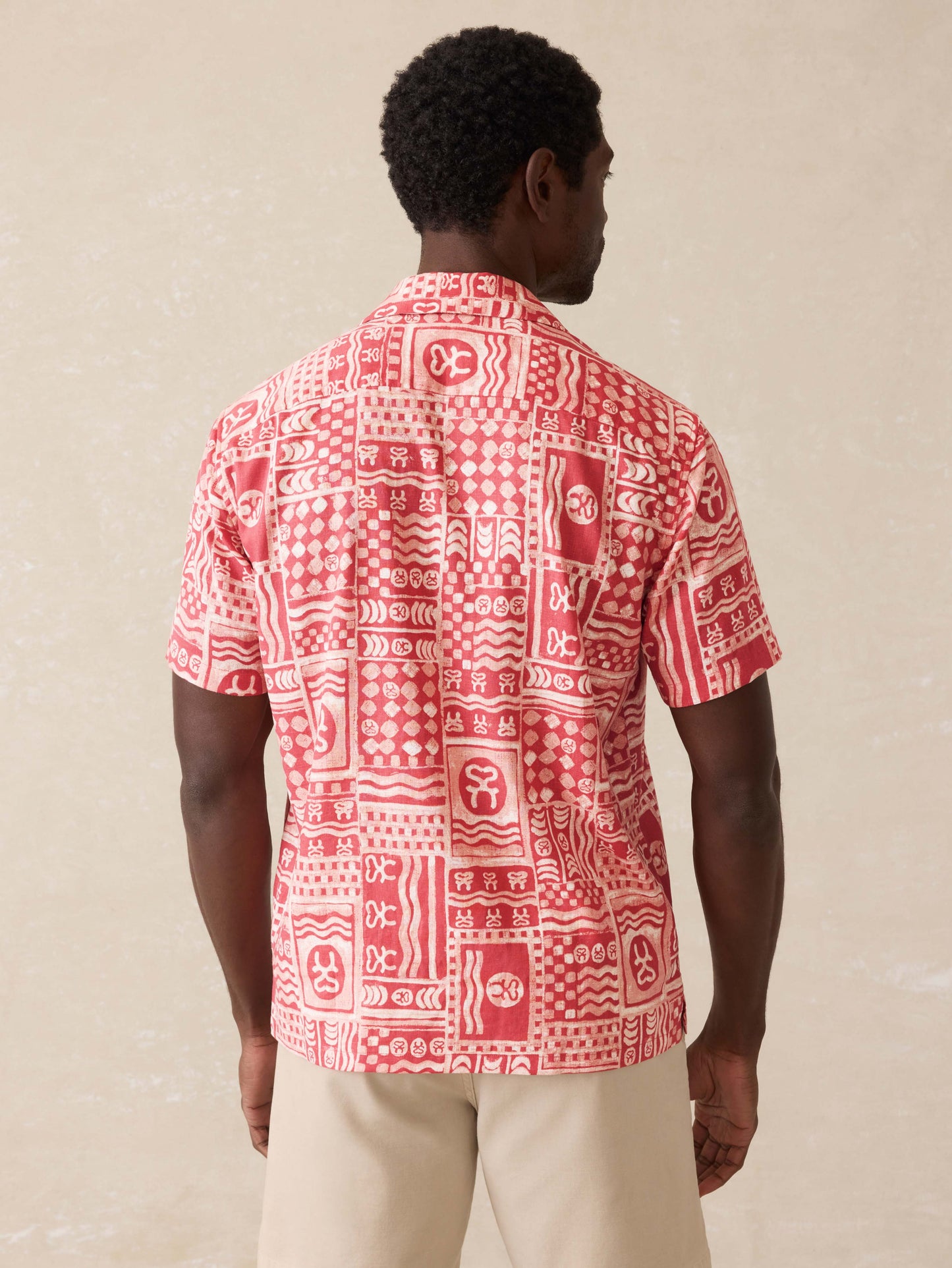 Surf Ghana Short Sleeve Breeze Camp Shirt - Sankofa Tile Clay
