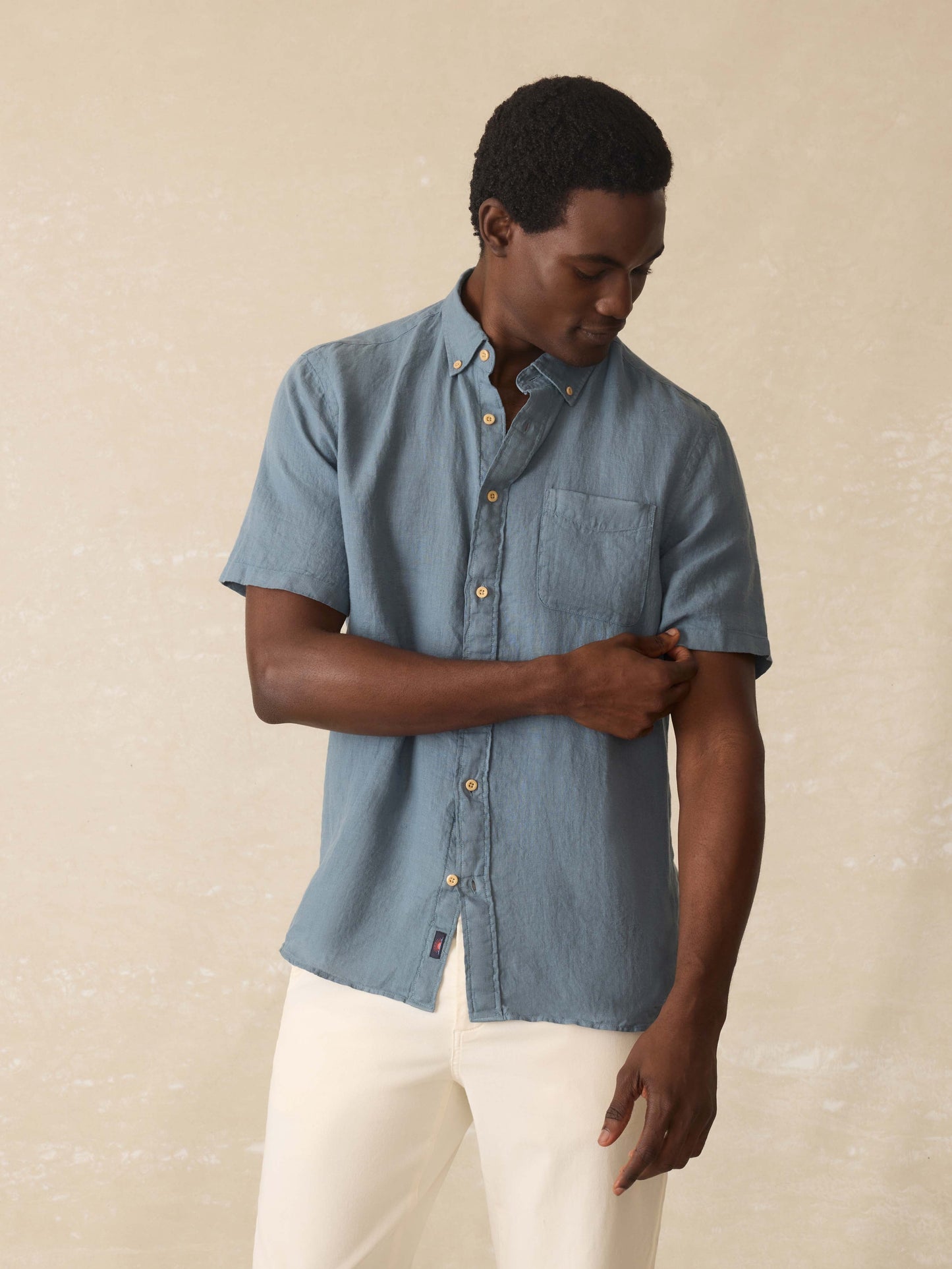 Short Sleeve Laguna Linen Shirt - Deep Marine