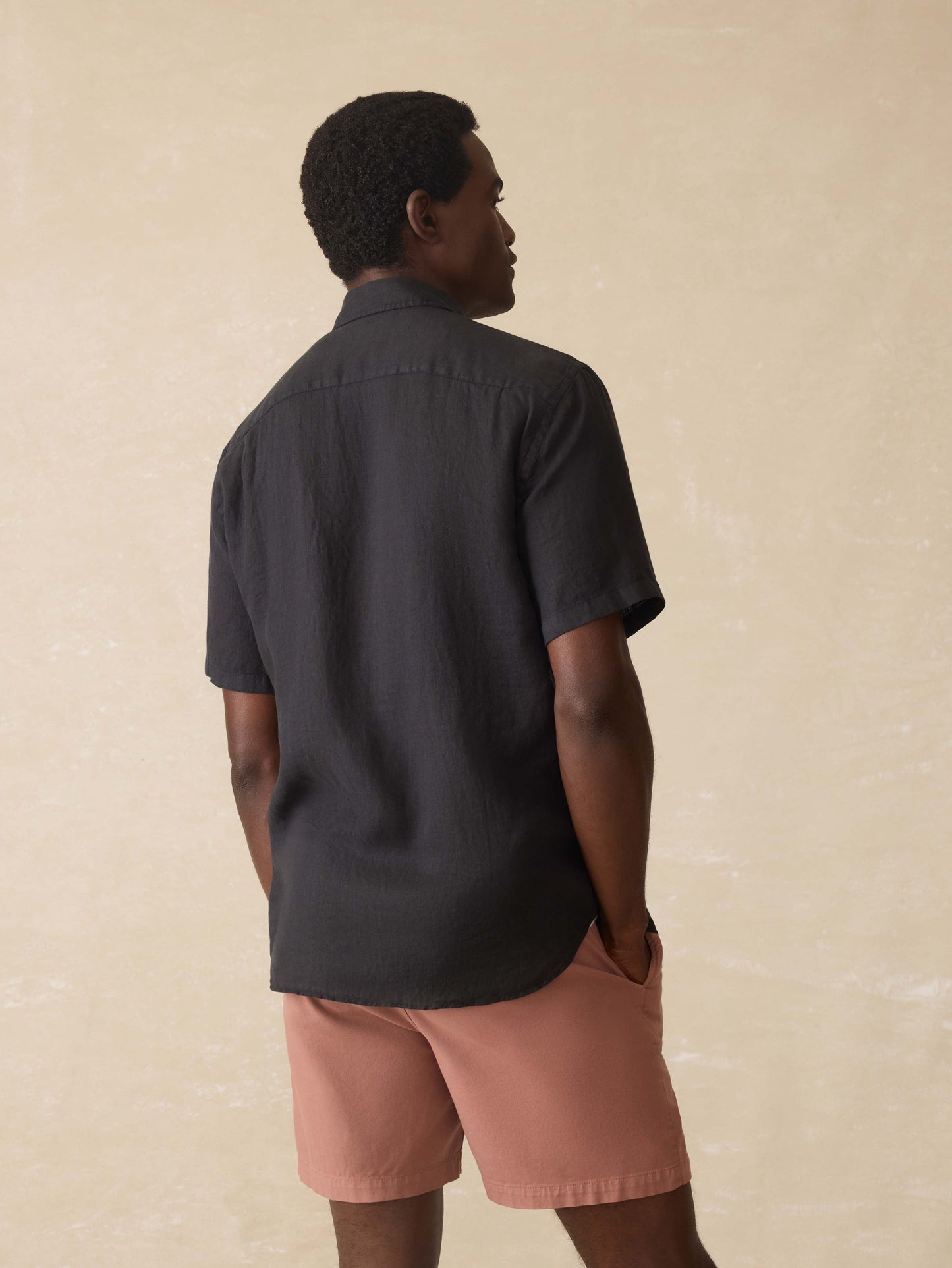 Short Sleeve Laguna Linen Shirt - Ridge Black