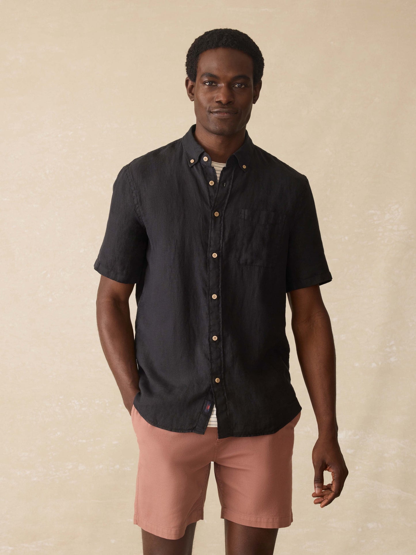 Short Sleeve Laguna Linen Shirt - Ridge Black