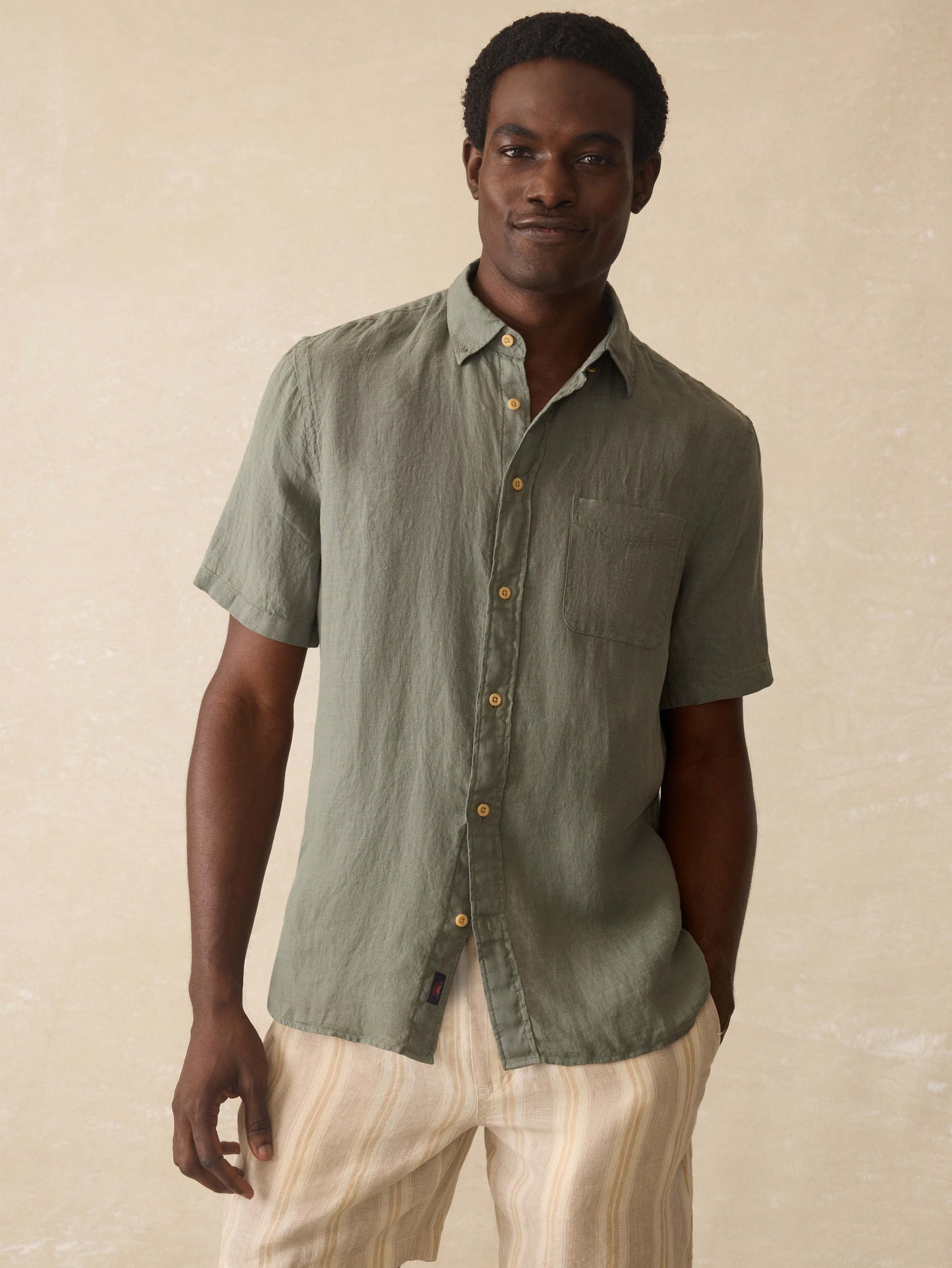 Short Sleeve Laguna Linen Shirt - Spruce