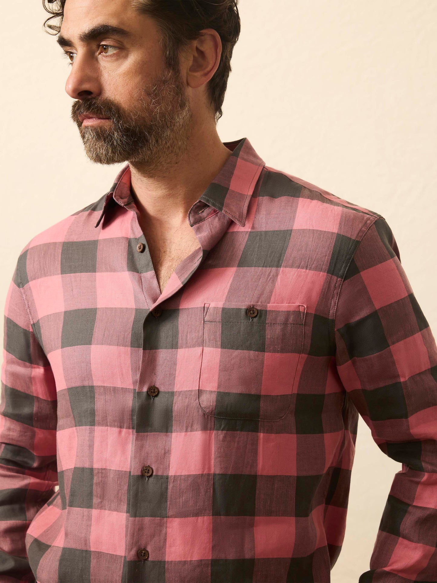 Long-Sleeve Breeze Shirt - Charcoal Red Buffalo
