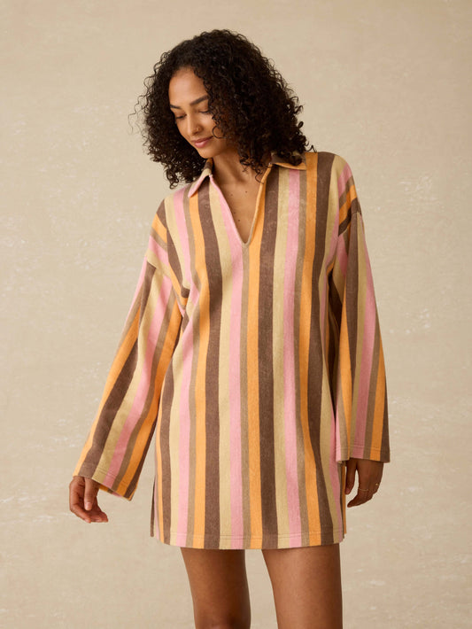 Cabana Towel Terry Mini Dress - Sun Kissed Stripe