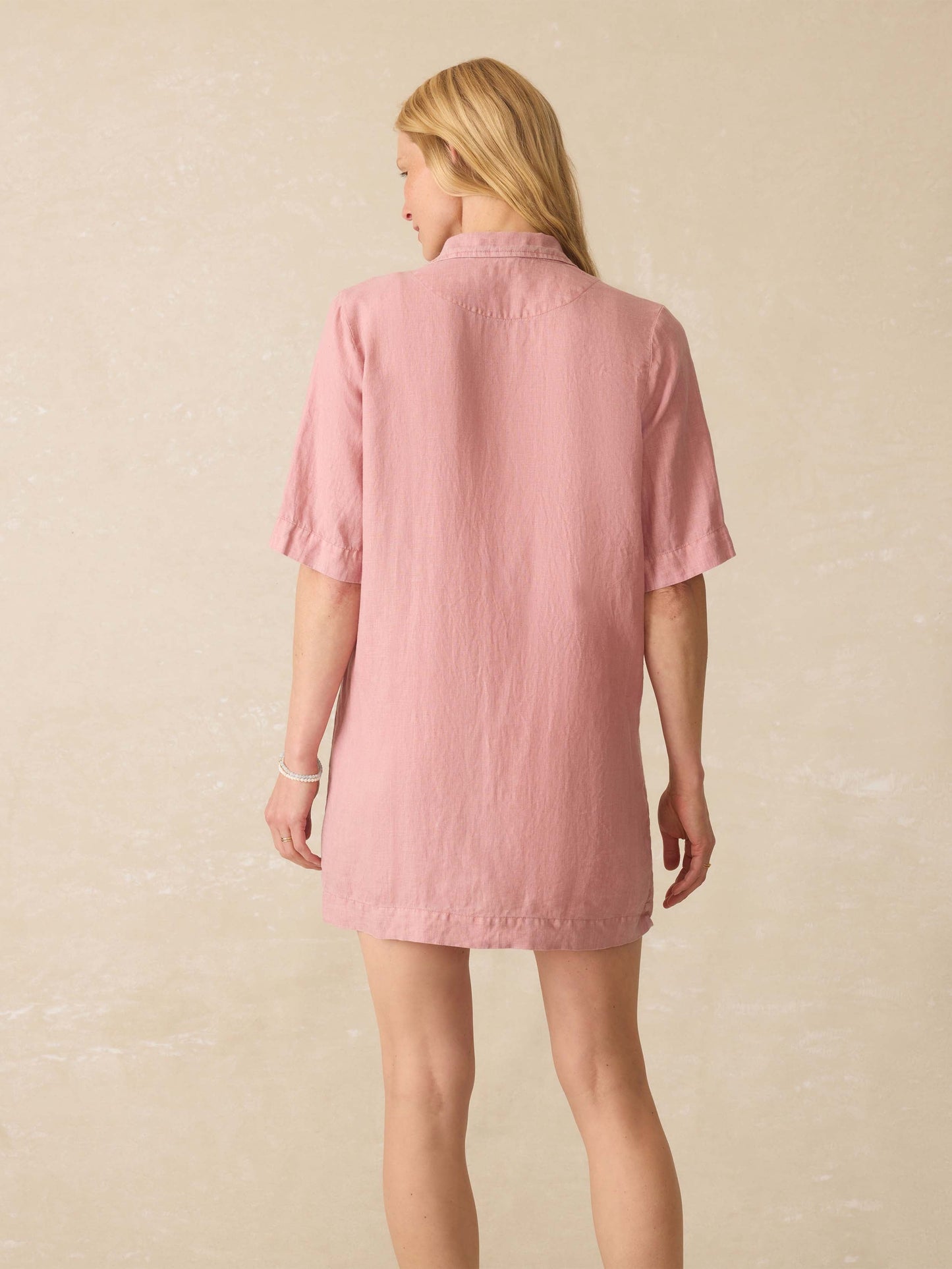 Paradise Point Linen Dress - Withered Rose