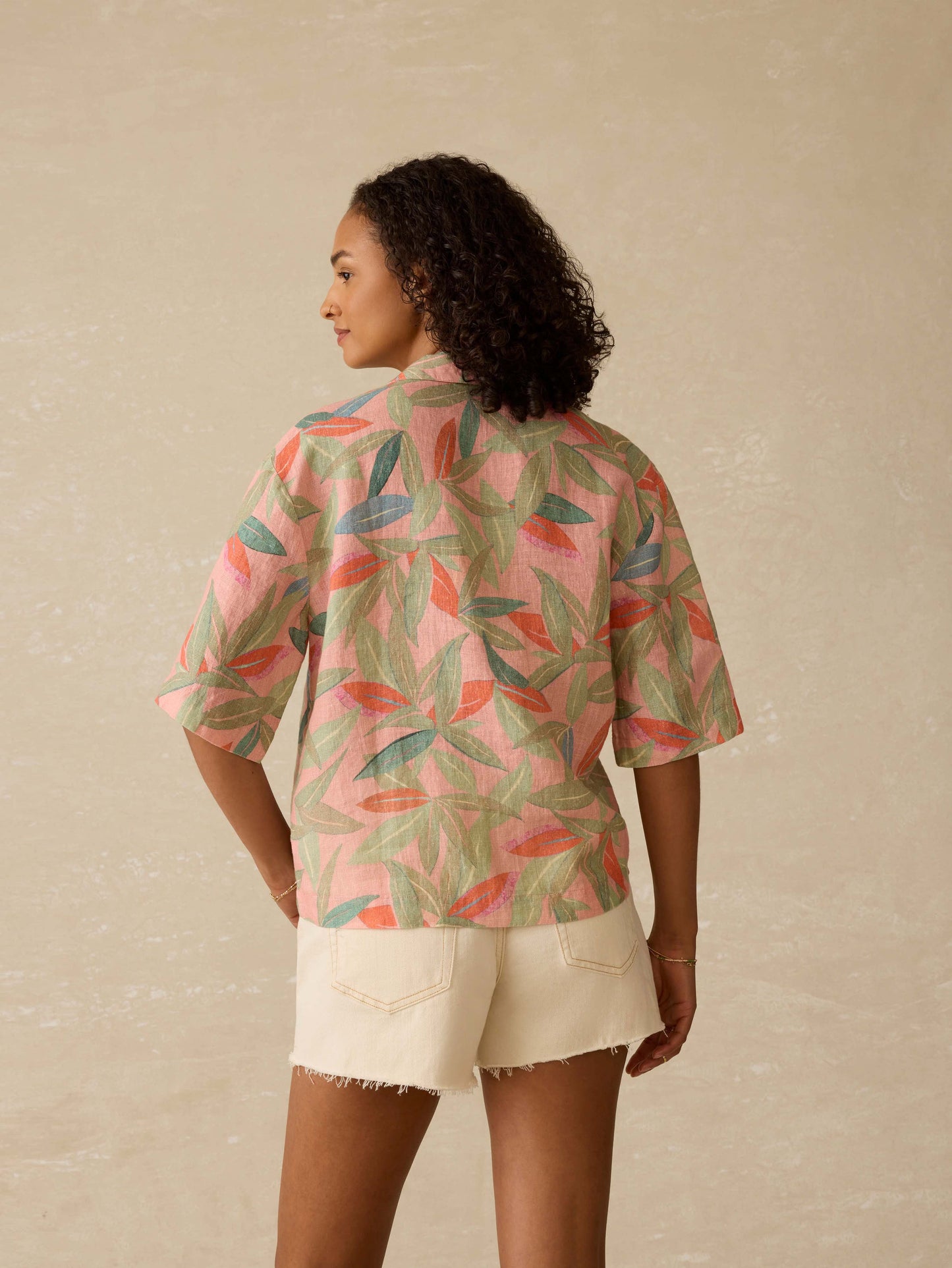 Kanoa Camp Shirt - Watercolor Palms