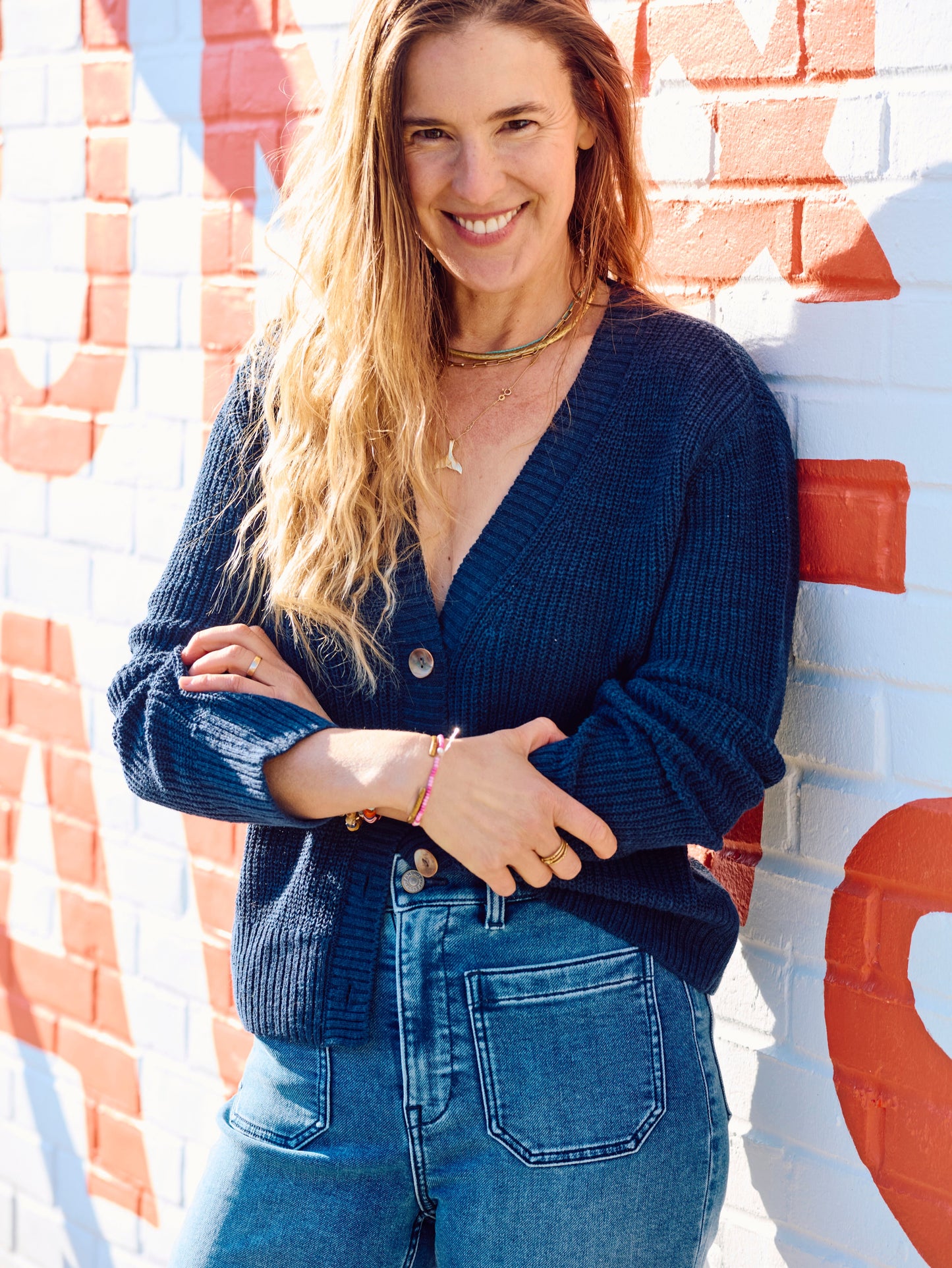 Miramar Linen Cardigan - Navy Blazer