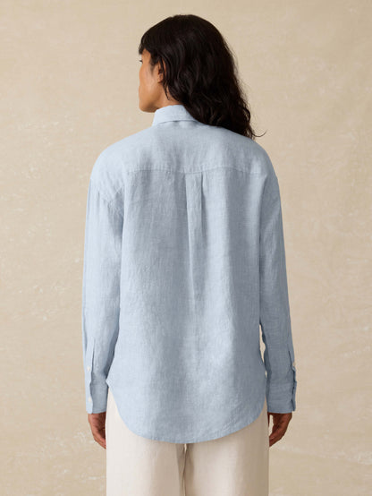 Laguna Linen Relaxed Shirt - Blue Fog