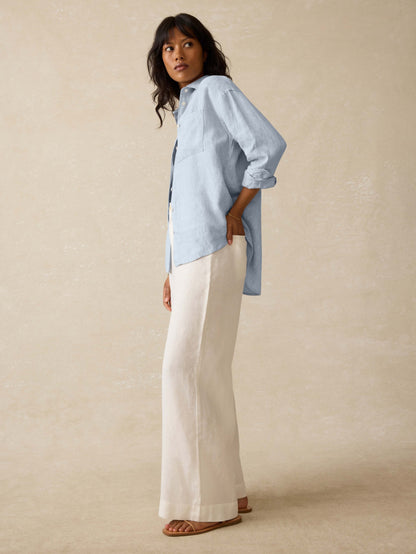 Laguna Linen Relaxed Shirt - Blue Fog