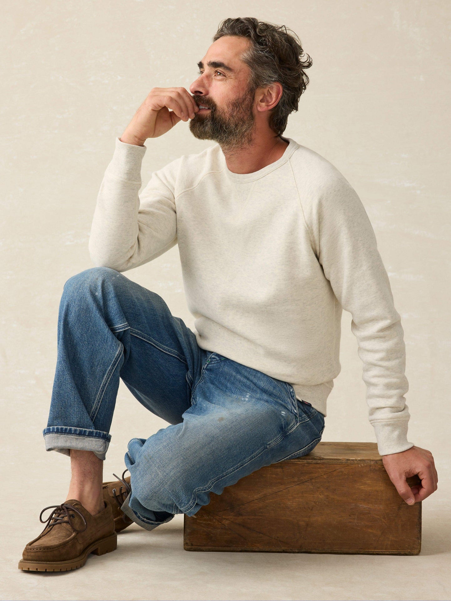 High Standard Fleece Crewneck - Antique Ivory Heather