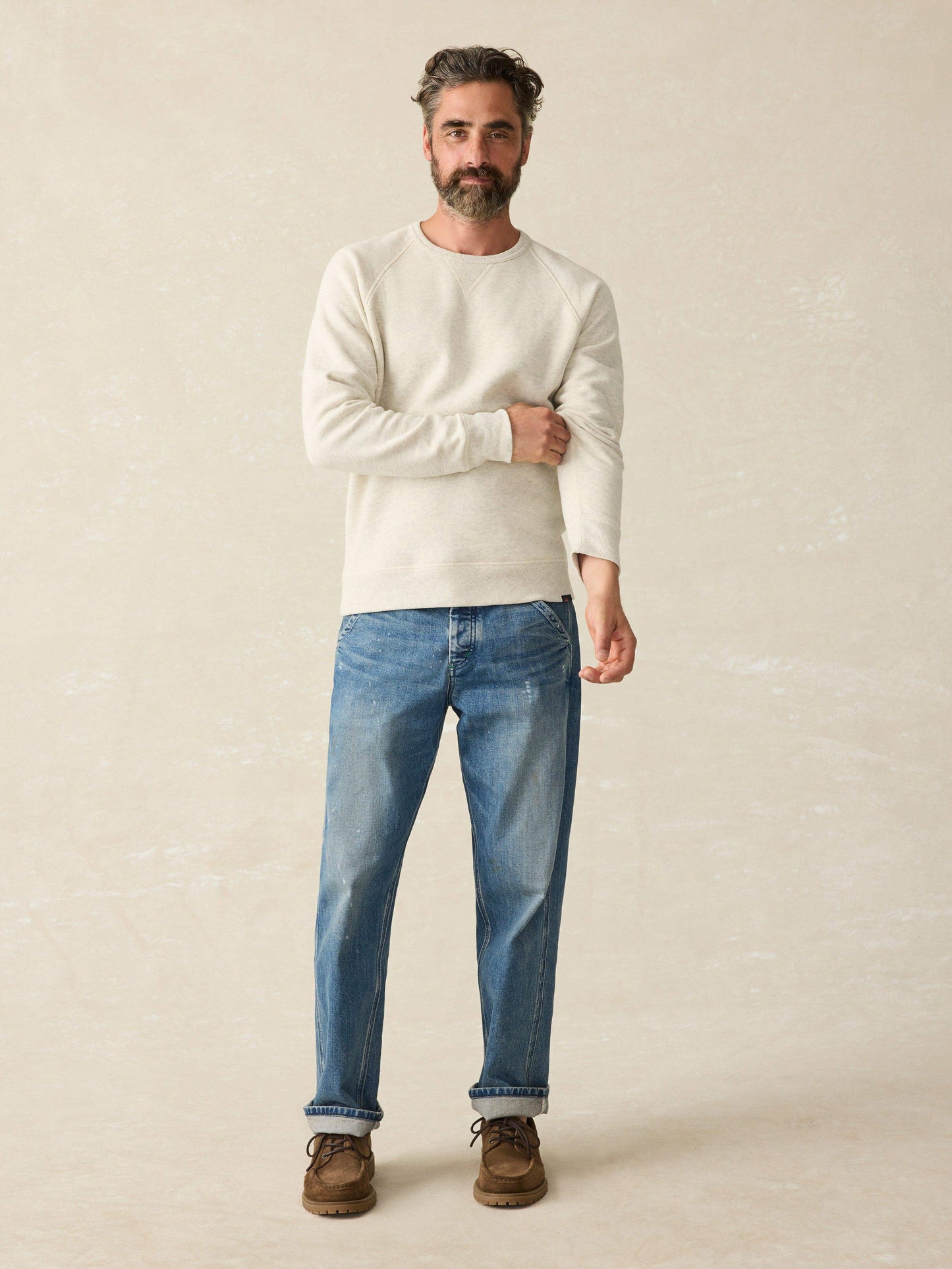 High Standard Fleece Crewneck - Antique Ivory Heather