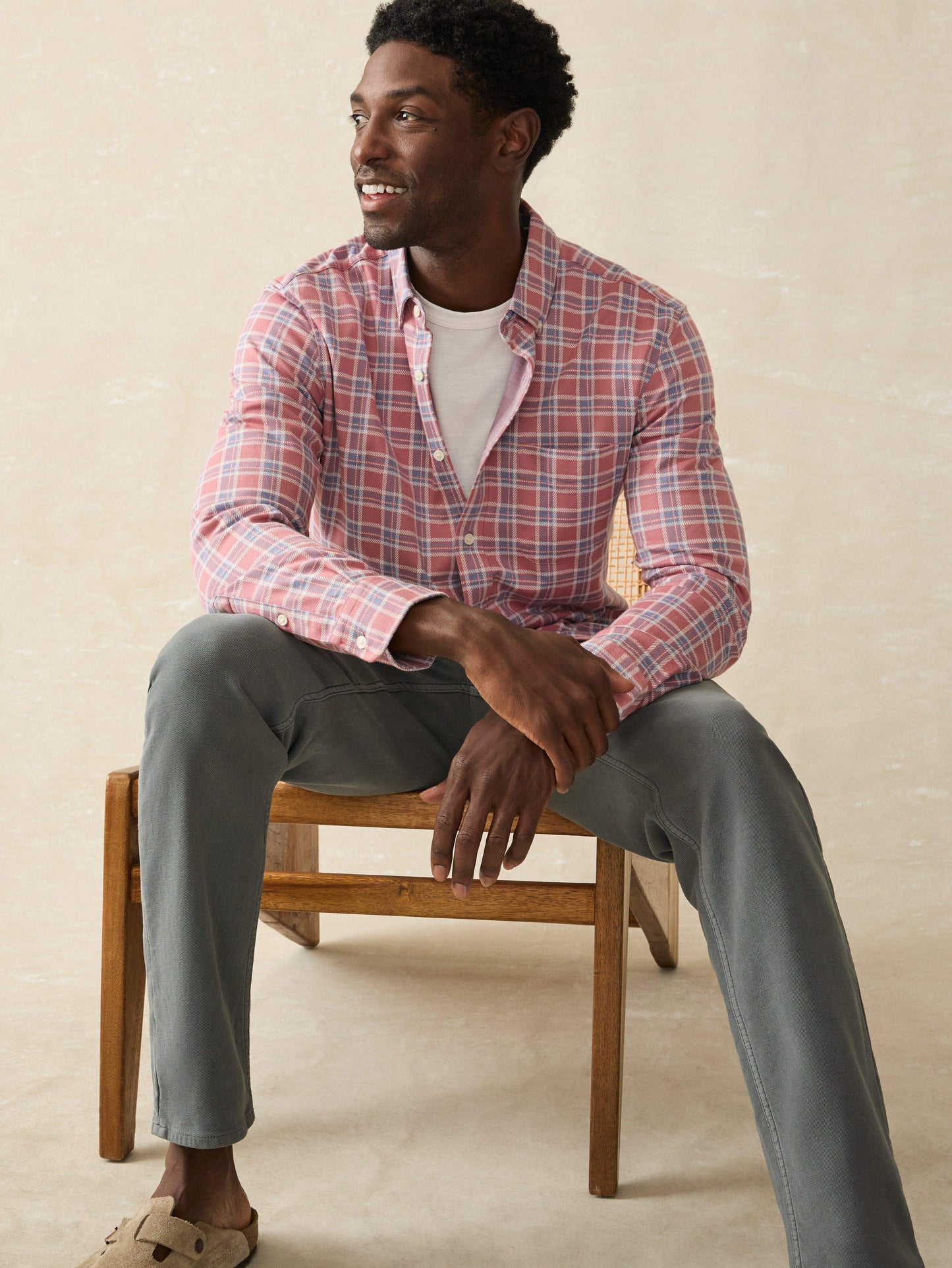 Coastline Knit Shirt - River Rose Plaid