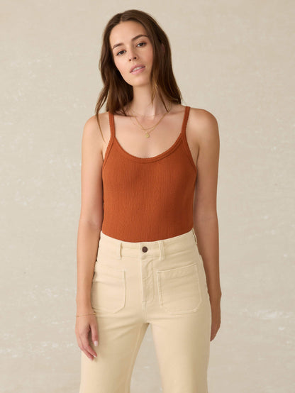 Pacific Pointelle Tank - Gingerbread