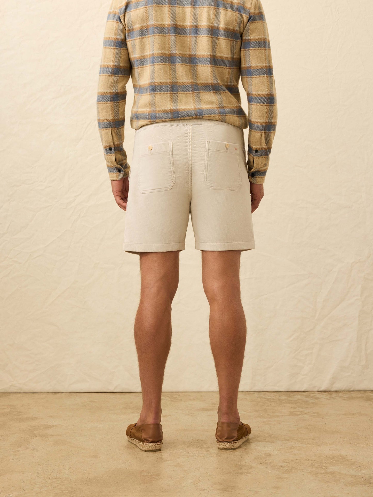Corduroy Drawstring Utility Short - Plaza Stone