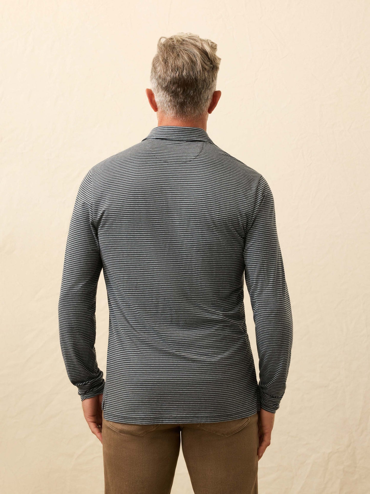 Long-Sleeve Movement™ Polo - Moonlight Point Stripe