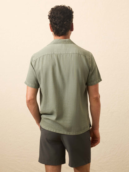 Short-Sleeve Hemp Blend Shirt - Olive Dusk