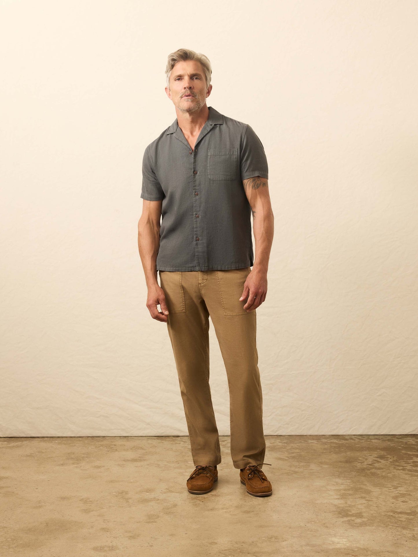 Short-Sleeve Hemp Blend Shirt - Washed Charcoal