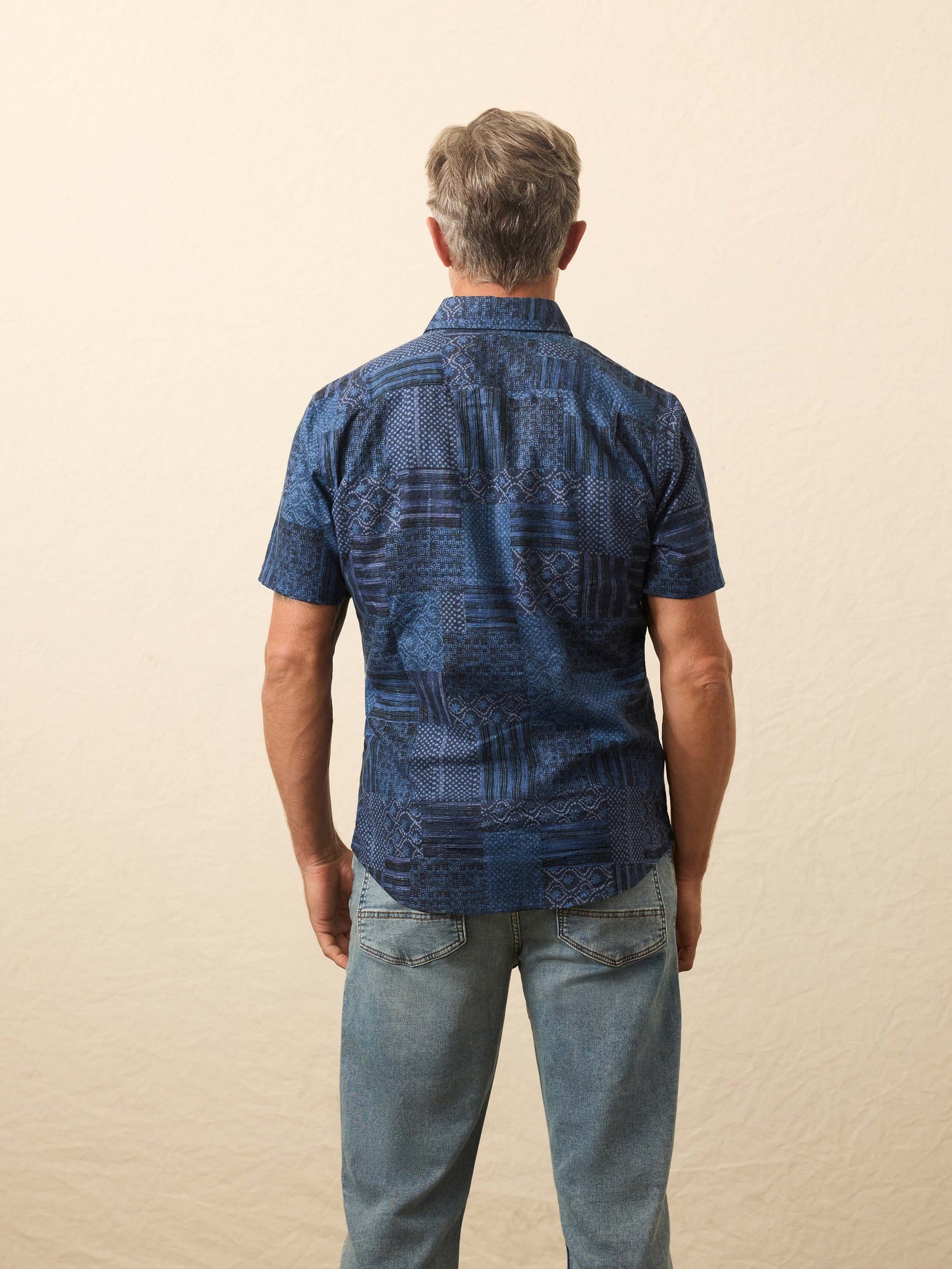 Short-Sleeve Breeze Shirt - Harbor Blues Patchwork