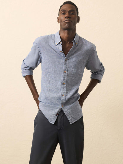 Long-Sleeve Breeze Shirt - Ocean Pincheck