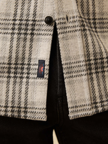 Legend™ Sweater Shirt - Charcoal Cream Plaid