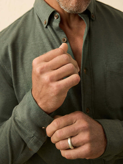 Coastline Knit Shirt - Forest Heather Twill