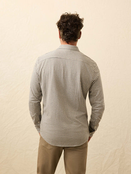 Coastline Knit Shirt - Fox Grey Gingham