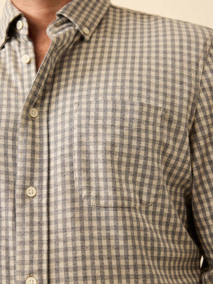 Coastline Knit Shirt - Fox Grey Gingham