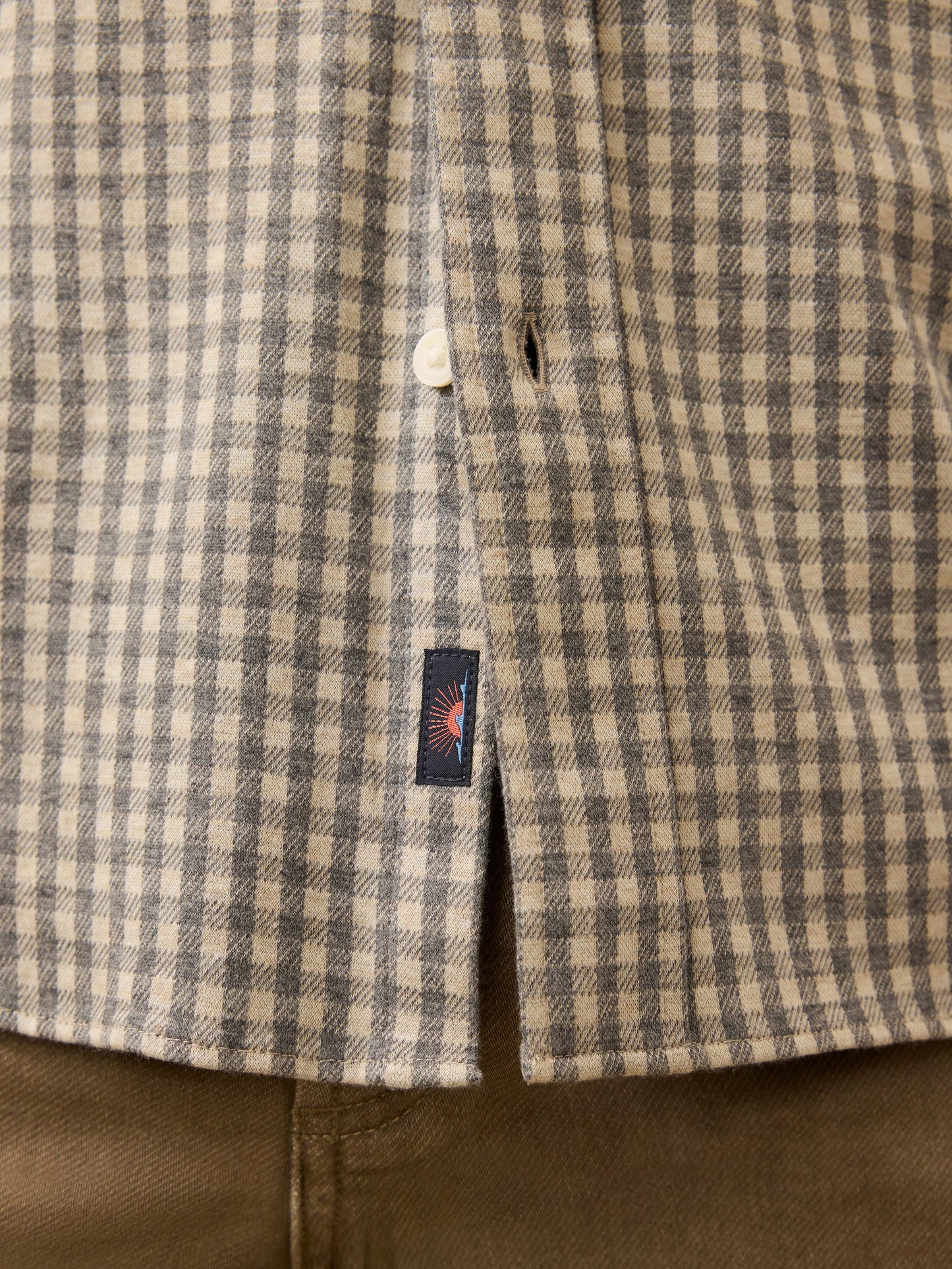 Coastline Knit Shirt - Fox Grey Gingham