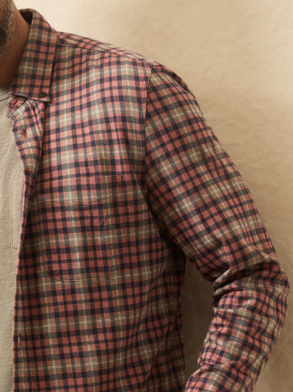 Coastline Knit Shirt - Redstone Forest Plaid