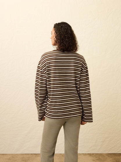 Sunwashed Long-Sleeve Retro Tee - Sand Drift Stripe