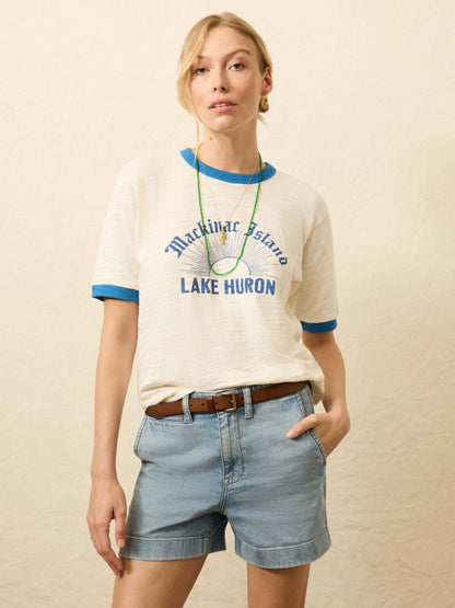 Sunwashed Slub Camp Tee - Lake Huron